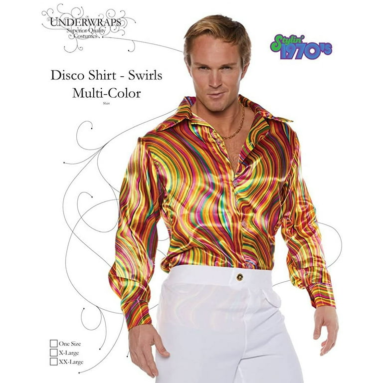 SoWest 70s 80s Men's Fancy Dress shirt & flares Suit Outfit for DISCO  nights (Men: Medium, Blue Shirt and White Flares) : :  Everything Else