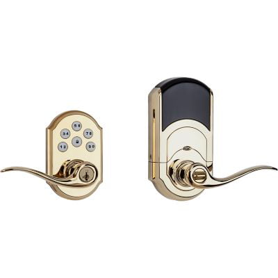 Kwikset 99110-808 SmartCode Electronic Keypad Lock w/ Tustin Lever featuring SmartKey in Satin Nickel Renewed
