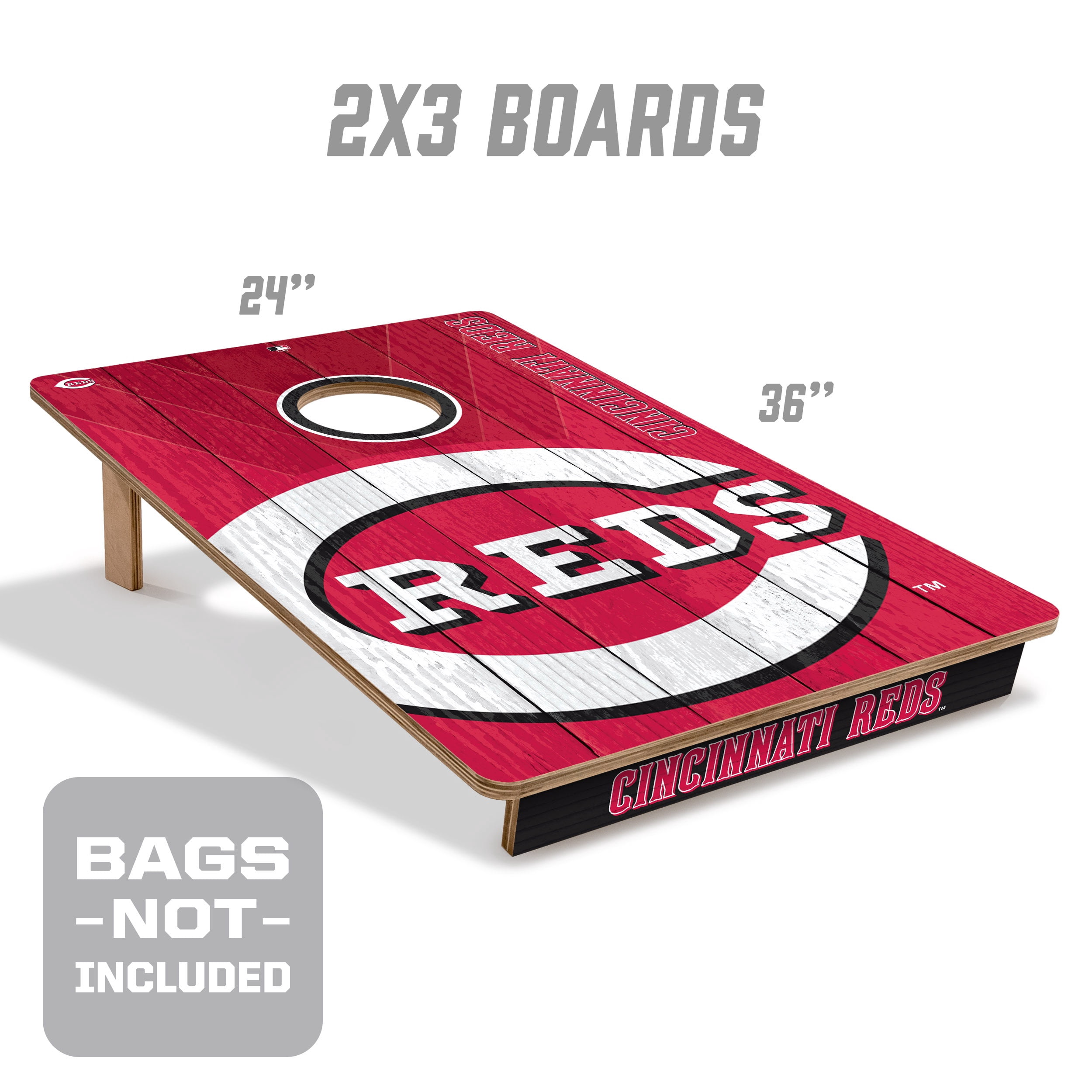 YouTheFan MLB Cincinnati Reds 2' x 3' Cornhole Game No Bags