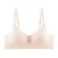 thumbnail image 4 of Huowey Girls Bralette Crop Top Bra Seamless Sports Bras Adjustable Straps Tween Bras Camisole Style Lightweight Seamless Kids Underwear,Beige, 4 of 4