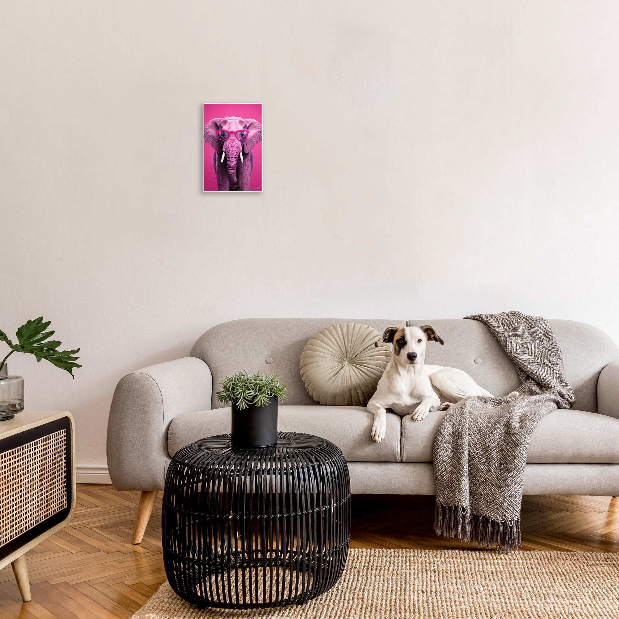 Stupell Industries Vivid Pink Elephant Animals & Insects Painting Unframed Art Print Wall Art, 10 x 15