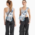 thumbnail image 4 of Nautical Starfish and Crustacean Print Lightweight Hiking Sling Backpack with Layered Storage Fashionable Design for Outdoor Enthusiasts and Travel Use, 4 of 4