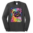 thumbnail image 3 of Funny Neon Pug | Dean Russo Art Animal Lover Mens Long Sleeve Shirt, Charcoal, 3X-Large, 3 of 6