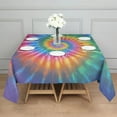 thumbnail image 3 of Rainbow Tie Dye Mandala Pattern Square Tablecloth,Waterproof Square Table Cover,Wipeable Spillproof Washable Table Cover for Home Kitchen Party Decor 60"x60"(152x152cm), 3 of 6