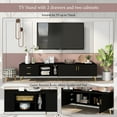 thumbnail image 3 of KTENME Modern TV Stand For TV Up To 77" With 2 Drawers Media Console Entertainment Center Storage Cabinet With 3 Open Shelves For Living Room Office, 3 of 9