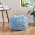 thumbnail image 4 of Noble House Spencer Cotton Round Pouf,Blue, 4 of 5