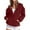 17-Wine, variant on Womens Long Sleeve Zipper Slit Oversized Sweatshirt 2025 Casual Pullover Zipper Hoodies Fall Clothes 17-Wine XXL