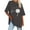 Gray, variant on WREESH Women's Oversized Round-Neck T-Shirts Casual Loose Short Sleeve Printed Blouses Black