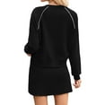 thumbnail image 3 of DHFJKG Women's Skirt Sets Joggers 2 Piece Outfits Raglan Long Sleeve Top And Drawstring Mini Skirt Comfortable Casual SportsWear Stylish Outfit, 3 of 9