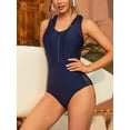 thumbnail image 4 of Charmo Womens One Piece Sleeveless Swimsuit Athletic Zipper Monokini Swimwear Hoodies Bath Suit, 4 of 6