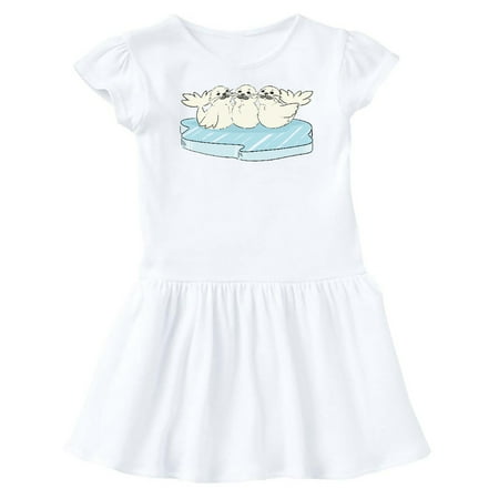 

Inktastic 3 Cute White Harp Seals on Ice Gift Baby Girl Dress