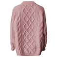 thumbnail image 4 of DuoJiaJ Sweaters for Women Winter Pullover Crewneck Cable Knit Oversized Tops Long Sleeve Loose Outwear Cozy Sweater Pink XL, 4 of 4