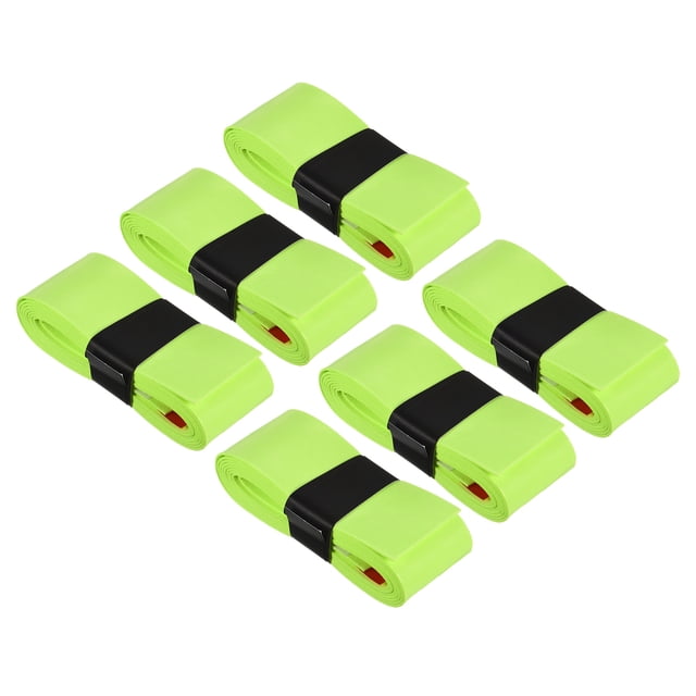 Unique Bargains 43.3' Absorb Sweat Non-Slip PU Tennis Racket Overgrip Tape Wraps Light Green 6 Pack
