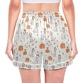 thumbnail image 2 of Women's Silk Pajama Shorts Hand Drawn Dog with Pumpkin Pajama Shorts Women's Casual Pajama Shorts with Pockets, 2 of 6