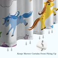 thumbnail image 6 of White Cartoon Unicorn Star Rainbow Cloud Pattern Shower Curtain 72"x72" ,Bathroom Decorative Shower Curtains Set with 12 Hooks,Modern Waterproof Washable Shower Curtain, 6 of 6