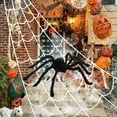 thumbnail image 3 of 275” Halloween Spider Web + 78” Giant Spider Decorations Fake Spider with Triangular Huge Spider Web for Indoor Outdoor Halloween Decorations Yard Home Costumes Parties Haunted House Décor, 3 of 9