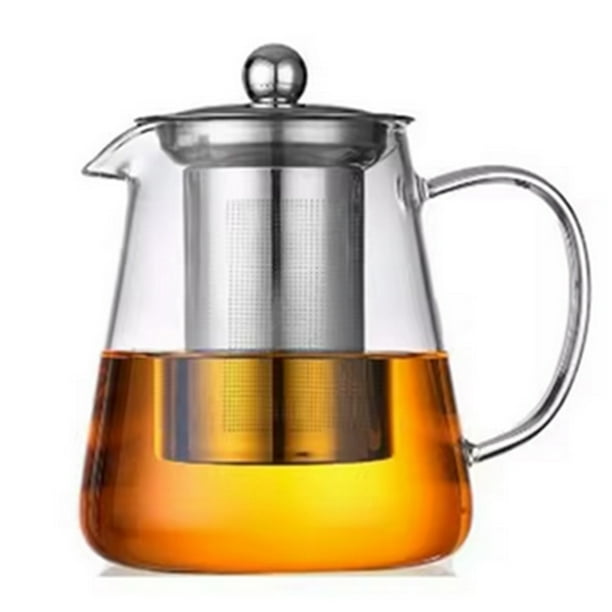 Tetera de Vidrio Resistente Al con Tetera de Acero Inoxidable, Tetera con Infusor, Tetera Puer Oolong de 950 Ml.