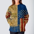 thumbnail image 3 of Scrubs Jackets for Women Usa Flag Graphic Print Medical Nurse Uniforms Casual Long Sleeve Crew Neck Scrub Top Trendy Independence Day Tops, 3 of 5
