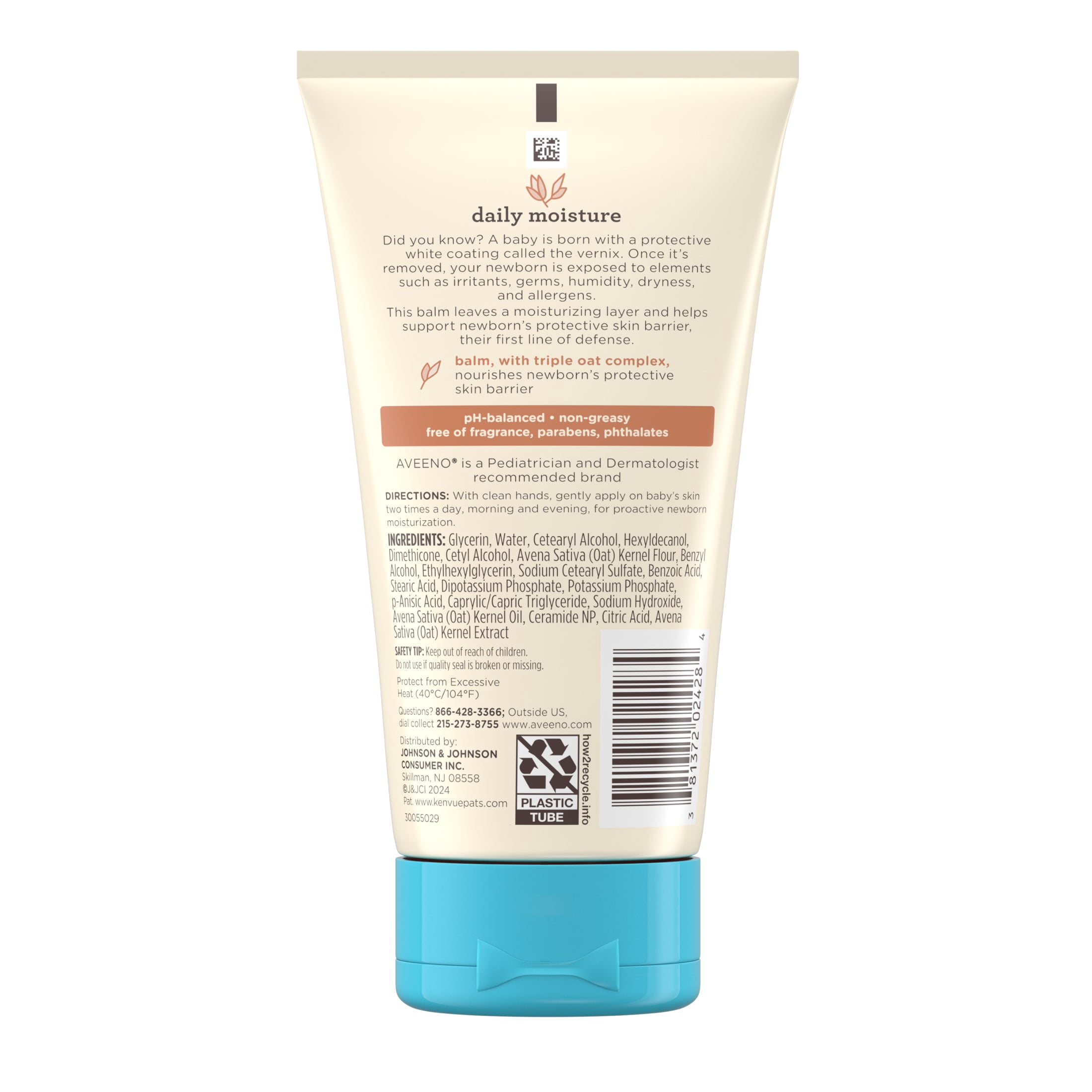 Aveeno Baby Healthy Start Newborn Baby Body Balm, Hypoallergenic, 5 oz
