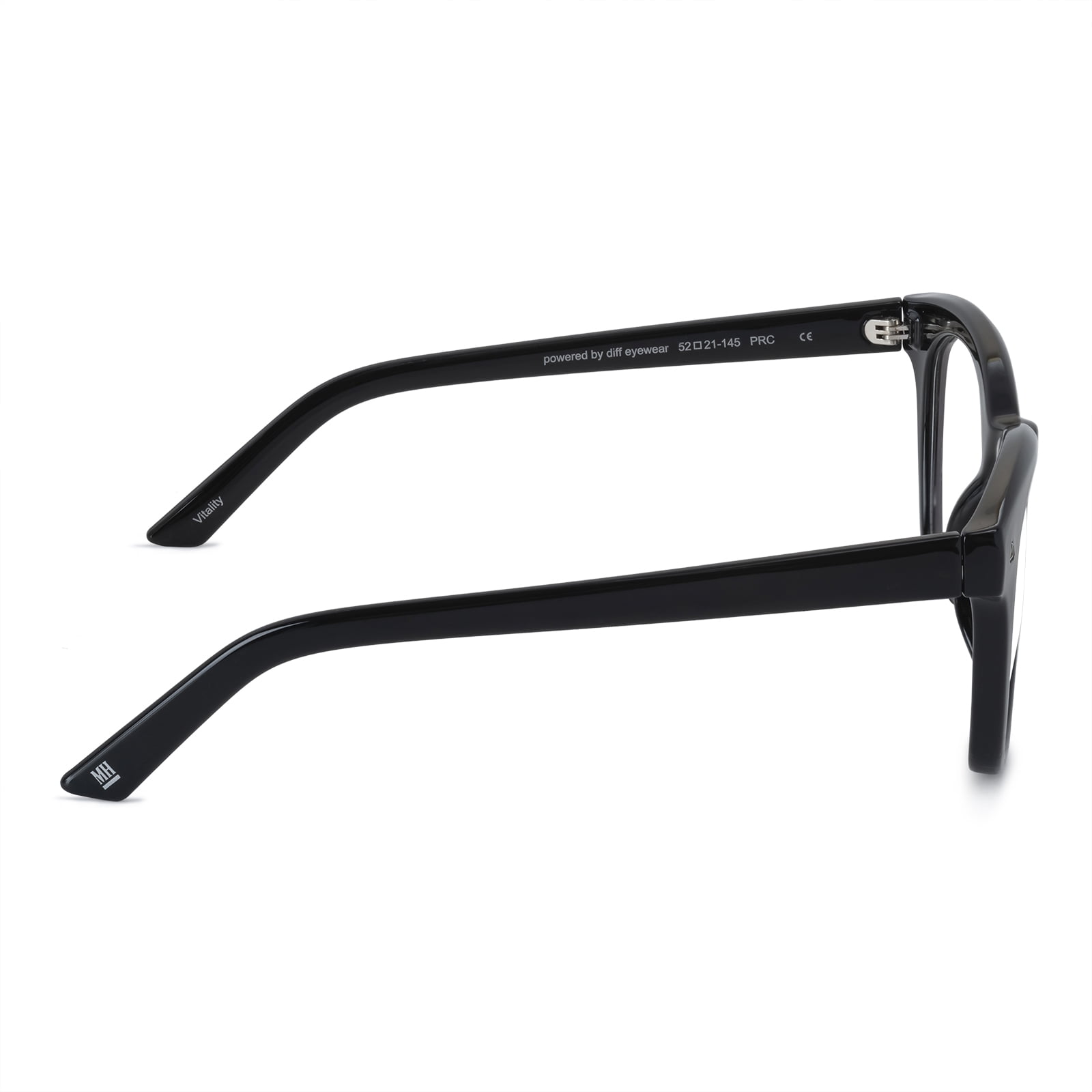 Women's Health Reading Glasses Vitality Blue Light Blocking by DIFF Eyewear Black +3.0