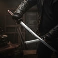 thumbnail image 3 of SZCO 37" Samurai Katana Sword - Handmade Stainless Steel Japanese Sword With Red Rain Skin, White Wood Scabbard., 3 of 8