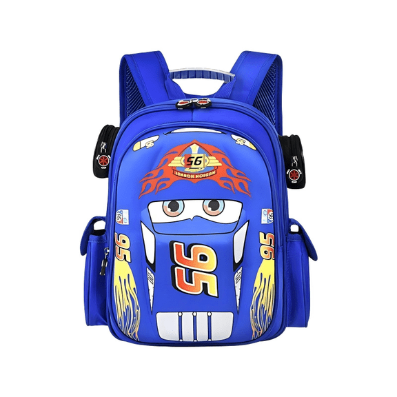 Toddler Backpack Waterproof Cartoon Truck Car Snack Bag Backpack (blue)