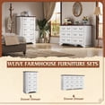 thumbnail image 4 of GALAXHERO Farmhouse Wide Dresser for Bedroom, Wood White Dresser with 6 Drawers, Chest of Drawers with Roman Metal Handle, TV Stand for 60 inch TV for Living Room, Hallway, 4 of 9