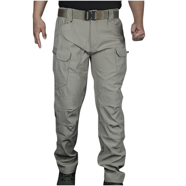 Kyusrd Cargo pour Hommes Multi-Poches Léger Pantalon Tactique de Randonnée Extérieur Imperméable Décontracté