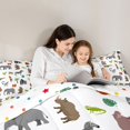 thumbnail image 4 of Manfei Cartoon Elephant Queen Comforter Set, Kawaii Zebra Wildlife Comforter Sets Queen, White, Polkadot Reversible, 3 Pieces, 1 Comforter and 2 Pillowcases, 4 of 7