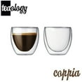 thumbnail image 2 of Teaology Coppia Double Wall Borosilicate Glass Tea/Coffee Cup - Set of 2 4oz Glasses, 2 of 7