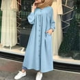 thumbnail image 2 of Women's Button Down Long Dress Sexy Long Sleeve Shirt Dresses Casual Loose A Line Midi Dresses with Pocket, 2 of 4