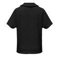 thumbnail image 7 of Women's Waffle Button Down Collared Shirt Short Sleeve Casual Blouse Loose Fit Lightweight Waffle Knit Gauze Shirts Summer Dressy Casual Office Work Blouse Business Camping Clothes Black L, 7 of 7