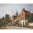 thumbnail image 3 of Adrianus Eversen 14x12 Black Modern Framed Museum Art Print Titled - Delft, with the Prinsenhof in the Distance (1885), 3 of 5