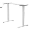 thumbnail image 2 of Patiojoy Hand Crank Stand Up Desk Frame Height Adjustable Standing Base for Home&Office White, 2 of 9