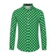 thumbnail image 5 of Camisa de vestir de manga larga de botones INSPIRE CHIC para hombre con estampado de lunares 2XL verde, 5 of 7
