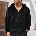 thumbnail image 2 of USNSM Hoodies for Men Full Zip Up Fleece Warm Thick Long Sleeved Jackets Sweatshirt Heavyweight Sherpa Lined Coat Black L, 2 of 9