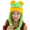 Green, variant on Unisex Kids Monkey Plush Cosplay Winter Hat, Brown, Ages 5-10