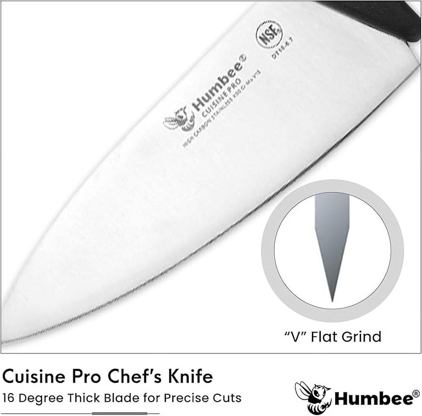 Humbee 6-Inch Chef Knife Razor-Sharp Blade Kitchen Knife with Comfortable Grip Handle, Cool Grey DT-10 Series