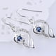 thumbnail image 1 of Exquisite Love Heart Shaped Faux Sapphire Drop Earrings Wedding Party Ornaments, 1 of 4
