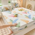 1pc Cotton Bed Fitted Sheet Printed Bedsheet Skinfriendly Bed Cover