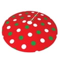 thumbnail image 2 of Kll 30" Christmas Tree Skirt White And Green Polka Dot Xmas Tree Skirts Mat For New Year Xmas Holiday Party Indoor Outdoor Home Decoration, 2 of 9