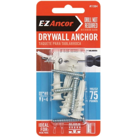 #50 Self-Drilling Drywall Anchors, 4-Ct.