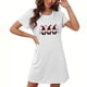 thumbnail image 2 of Ounisa Women's Oversized Short Nightgown Fashion Christmas Chest Print Short Sleeve Nightdress, 2 of 3