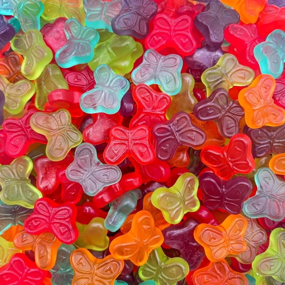 Mini Gummy Butterflies Candy, Assorted Fruit Flavored (1 Pound Bag)