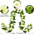 thumbnail image 3 of 94.5In Green Leaf Yellow Rose Decorative Vine, Christmas Wall Hanging Decorative Home Decor, Artificial Flower Garlands, Fake Rose Vines Silk Flowers Hanging Rose Ivy for Wedding Arch Party (1Pc), 3 of 8