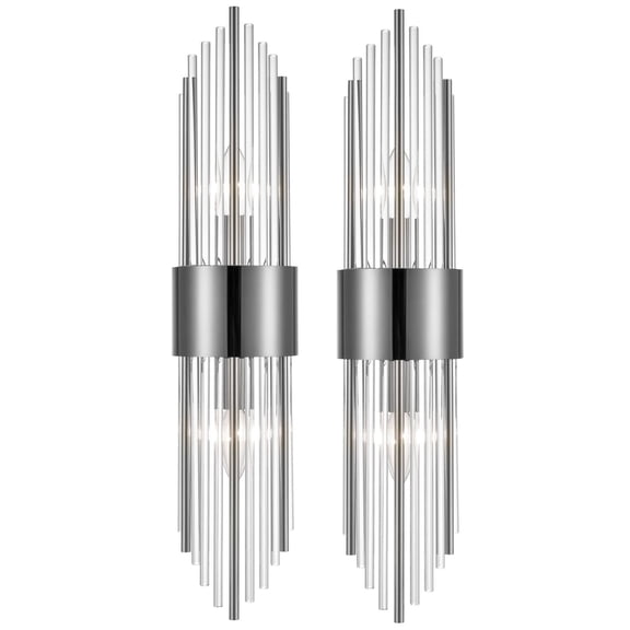 Modern Crystal Wall Sconces Set of 2 Black Wall Light Fixture