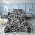 thumbnail image 2 of Homewish Gray Leopard Print Twin Duvet Cover for Girls, Animal Themed Twin Bedding, Black Reversible, 2 Piece 1 Duvet Cover and 1 Pillowcase, 2 of 4