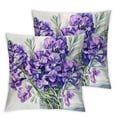 thumbnail image 2 of Acheng Purple Lavender Throw Pillow Cover Set of 2 Cases Bouquet Flowers Botanical Painting Outdoor Decor Pillowcase Home Square Pillow Slip White, 2 of 6
