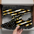 thumbnail image 3 of Customuart American Flag Sunflower Sneakers Womens Running Shoes Yellow Size 6.5, 3 of 5