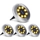 thumbnail image 1 of FloreceBien Luces solares para suelo, 8 luces LED para jardín, luces de disco, iluminación exterior para césped, patio, camino, patio, terraza, pasarela, paquete de 4, 1 of 8